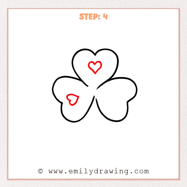 how to draw a shamrock - Step 4
