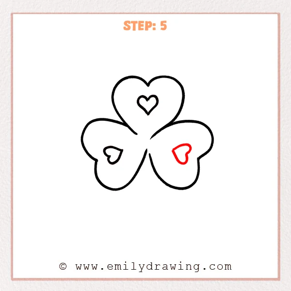 how to draw a shamrock - Step 5