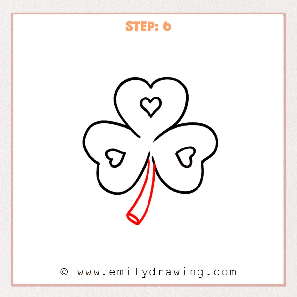 how to draw a shamrock - Step 6