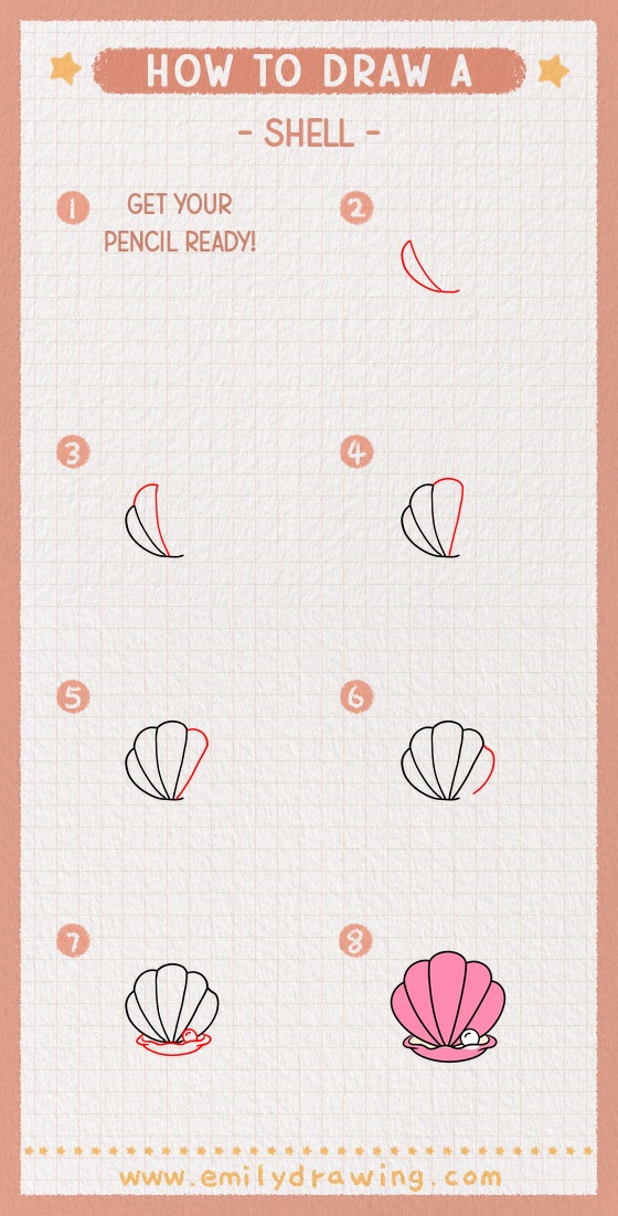 how to draw a shell pinterest pin