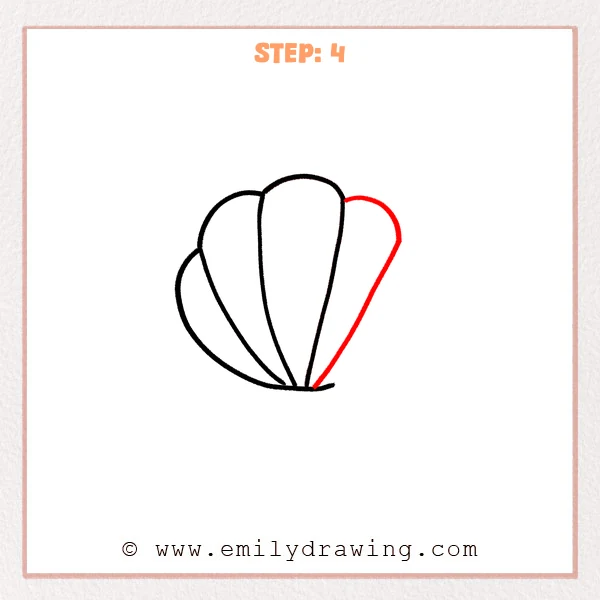 how to draw a shell - Step 4