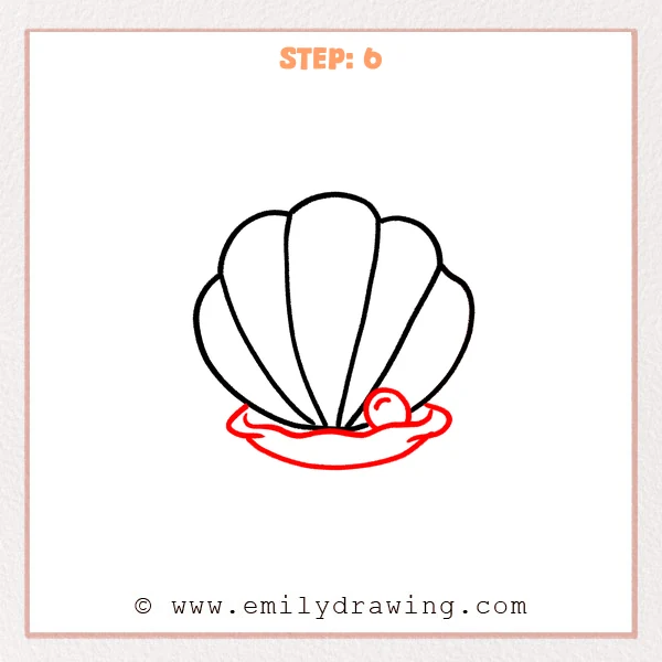 how to draw a shell - Step 6