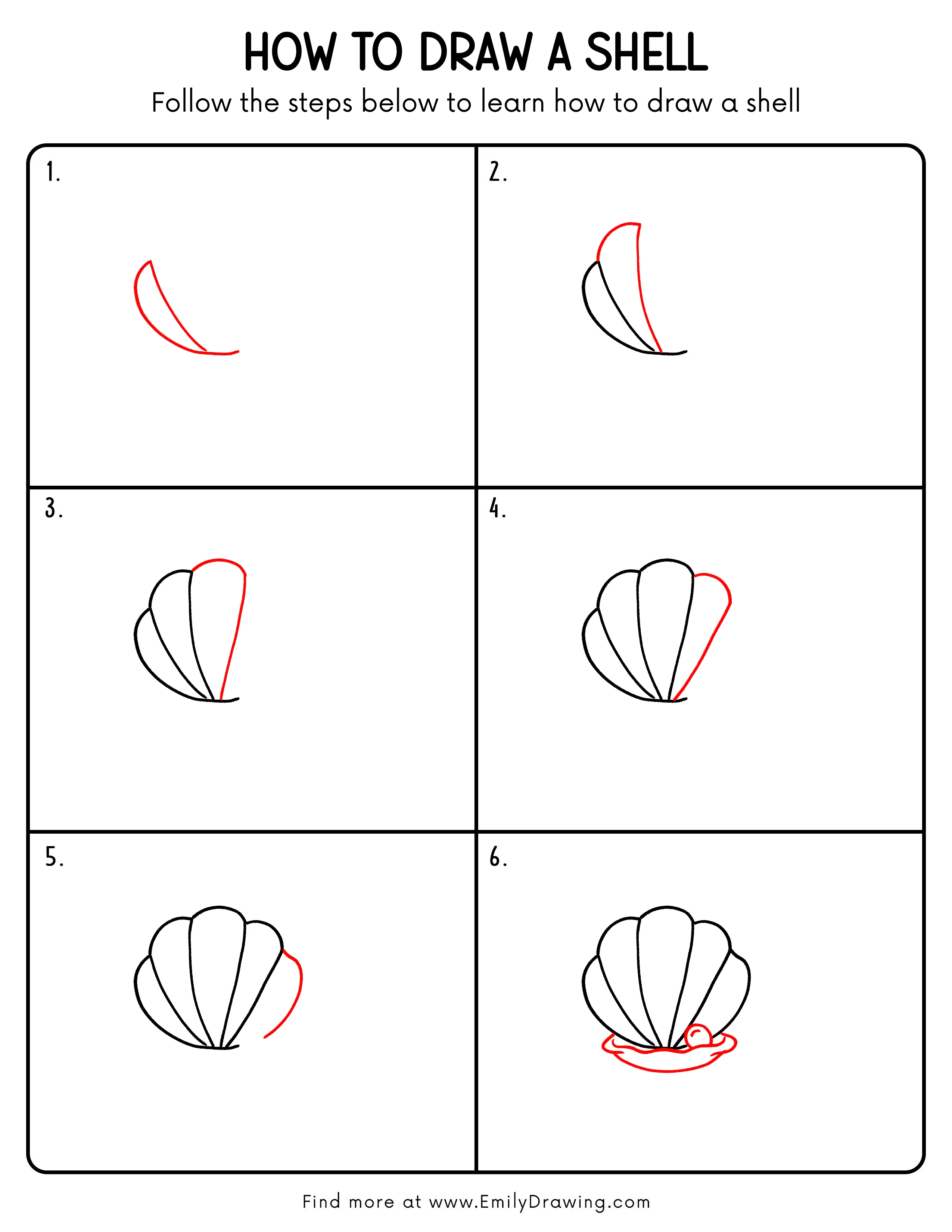 Printable Shell Drawing Guide