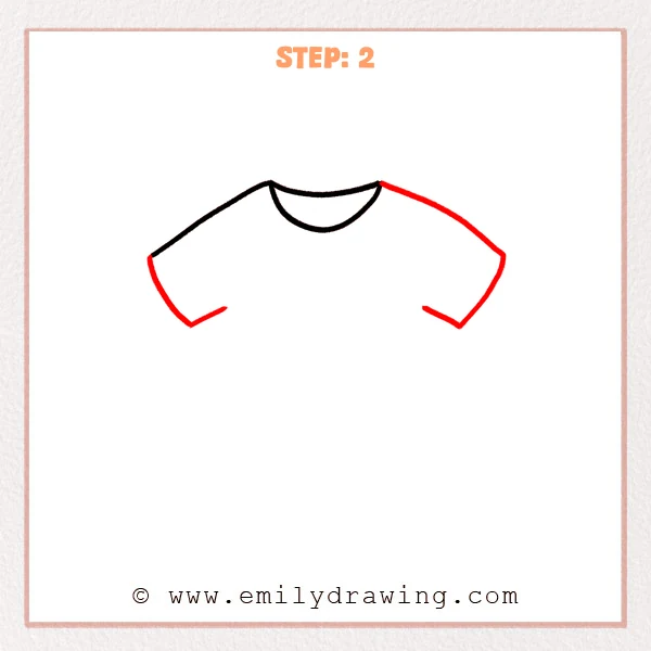how to draw a shirt - Step 2