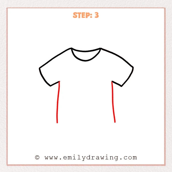 how to draw a shirt - Step 3