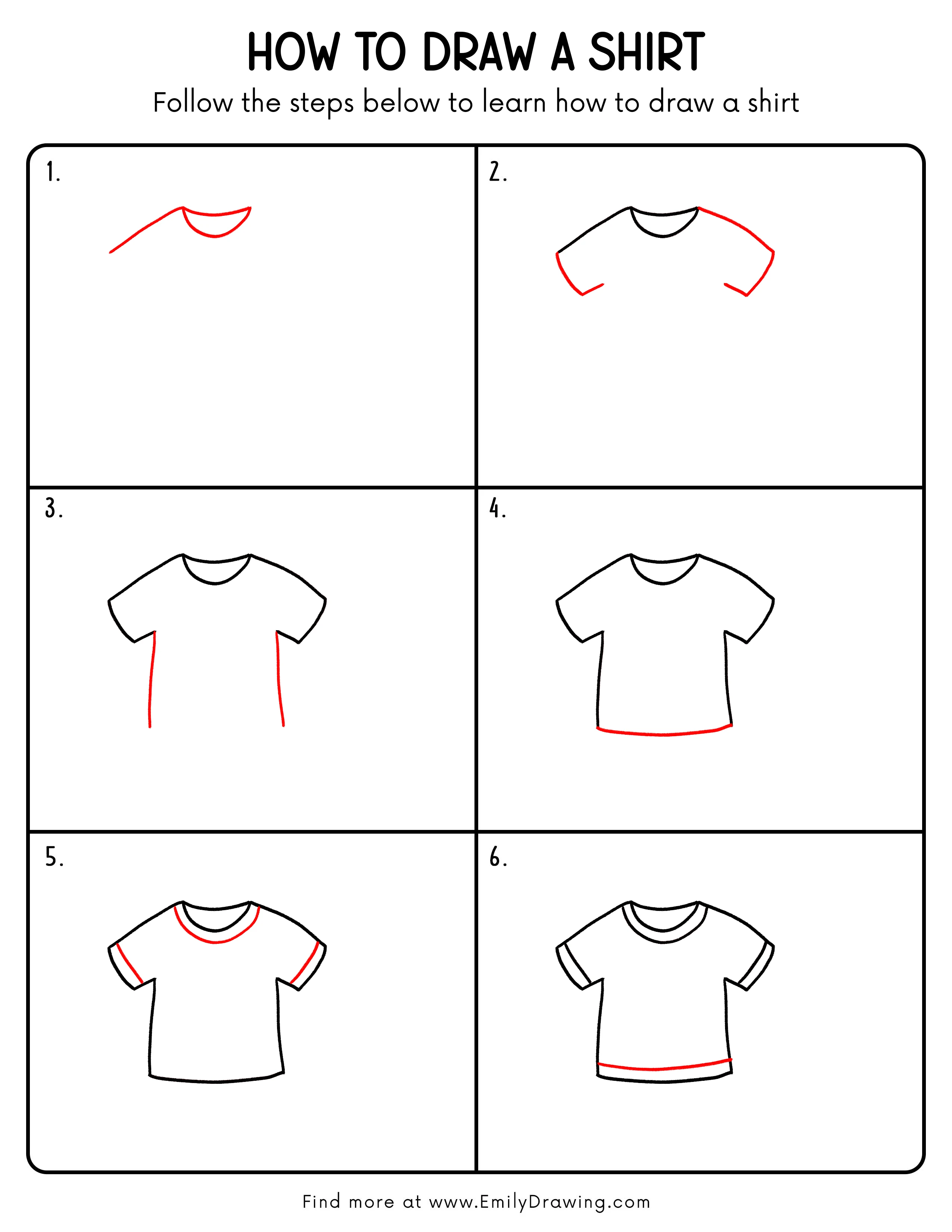 Printable Shirt Drawing Guide