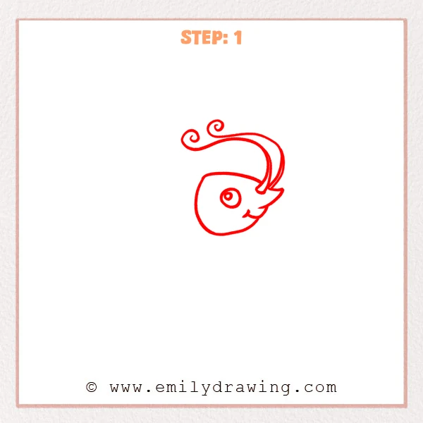 how to draw a shrimp - Step 1