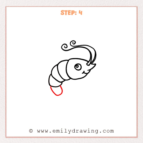 how to draw a shrimp - Step 4