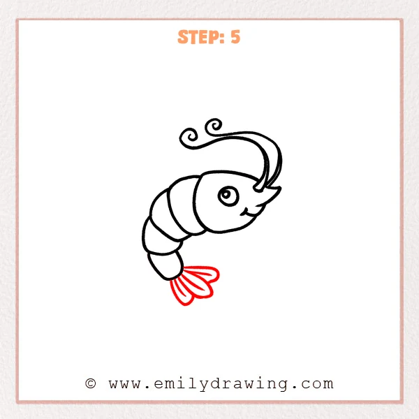 how to draw a shrimp - Step 5