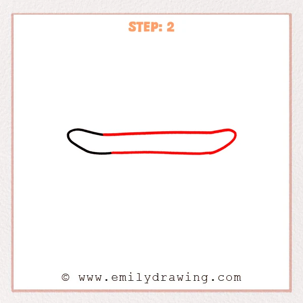 how to draw a skateboard - Step 2