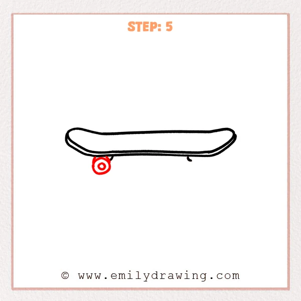 how to draw a skateboard - Step 5