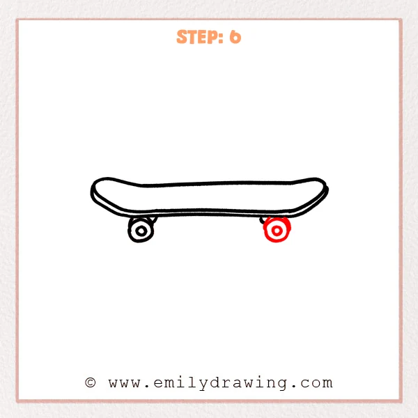 how to draw a skateboard - Step 6