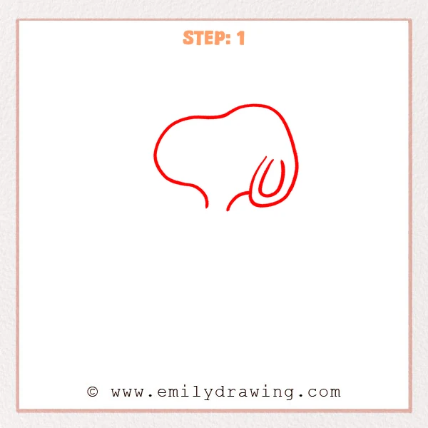 how to draw a snoopy - Step 1