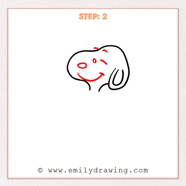 how to draw a snoopy - Step 2