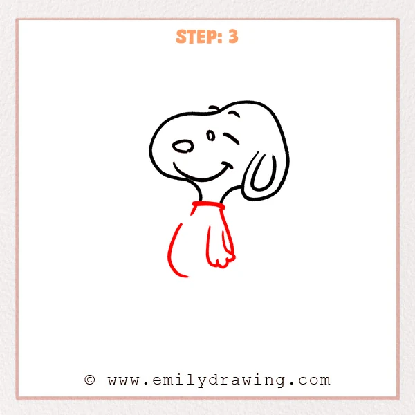how to draw a snoopy - Step 3