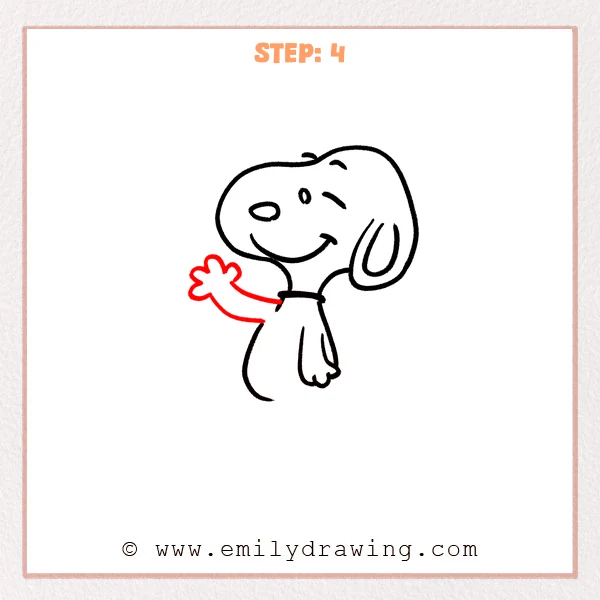 how to draw a snoopy - Step 4