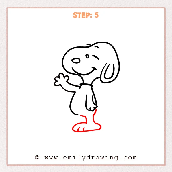 how to draw a snoopy - Step 5