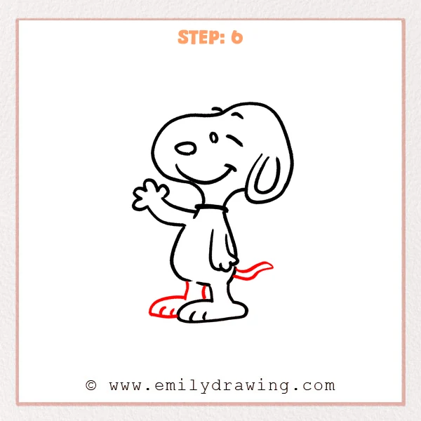 how to draw a snoopy - Step 6