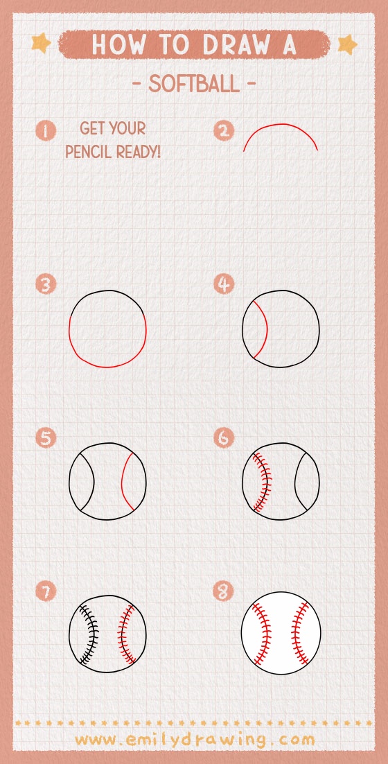 how to draw a softball pinterest pin