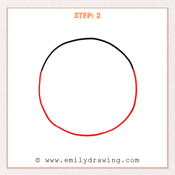 how to draw a softball - Step 2