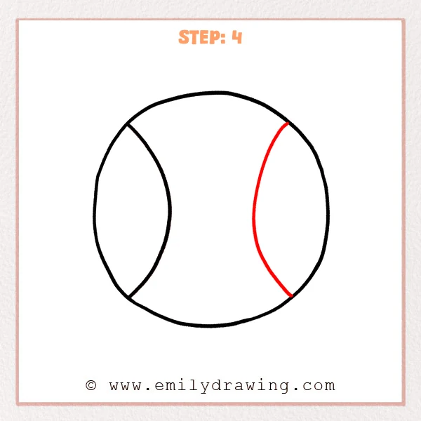 how to draw a softball - Step 4