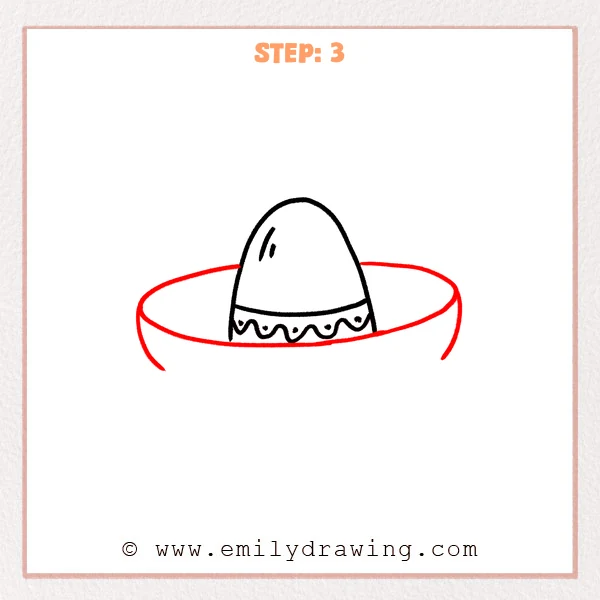 how to draw a sombrero - Step 3
