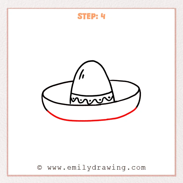 how to draw a sombrero - Step 4