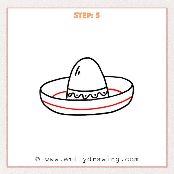 how to draw a sombrero - Step 5