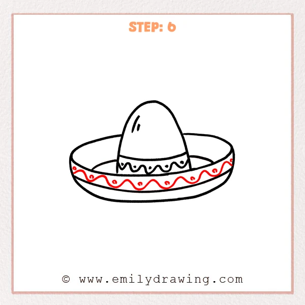 how to draw a sombrero - Step 6