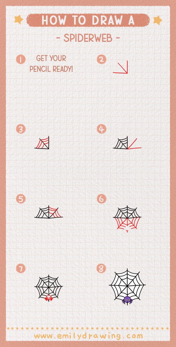 how to draw a spiderweb pinterest pin