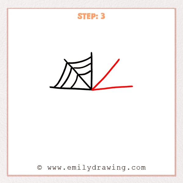 how to draw a spiderweb - Step 3