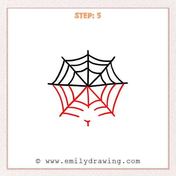 how to draw a spiderweb - Step 5