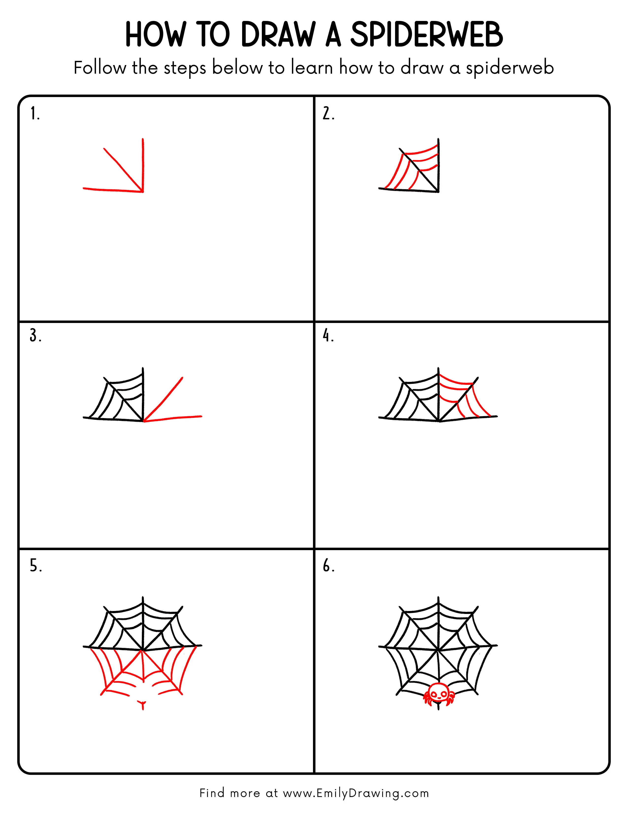 Printable Spiderweb Drawing Guide