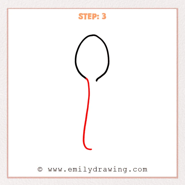 how to draw a spoon - Step 3