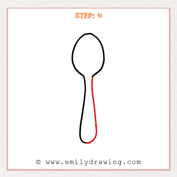how to draw a spoon - Step 4