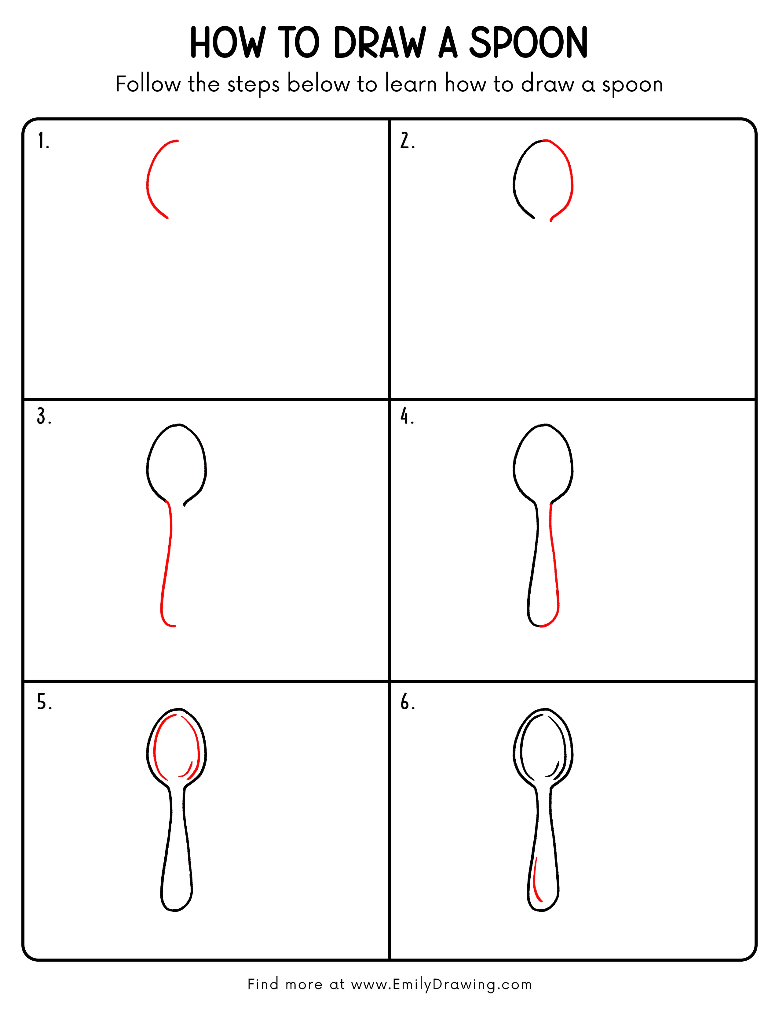 Printable Spoon Drawing Guide