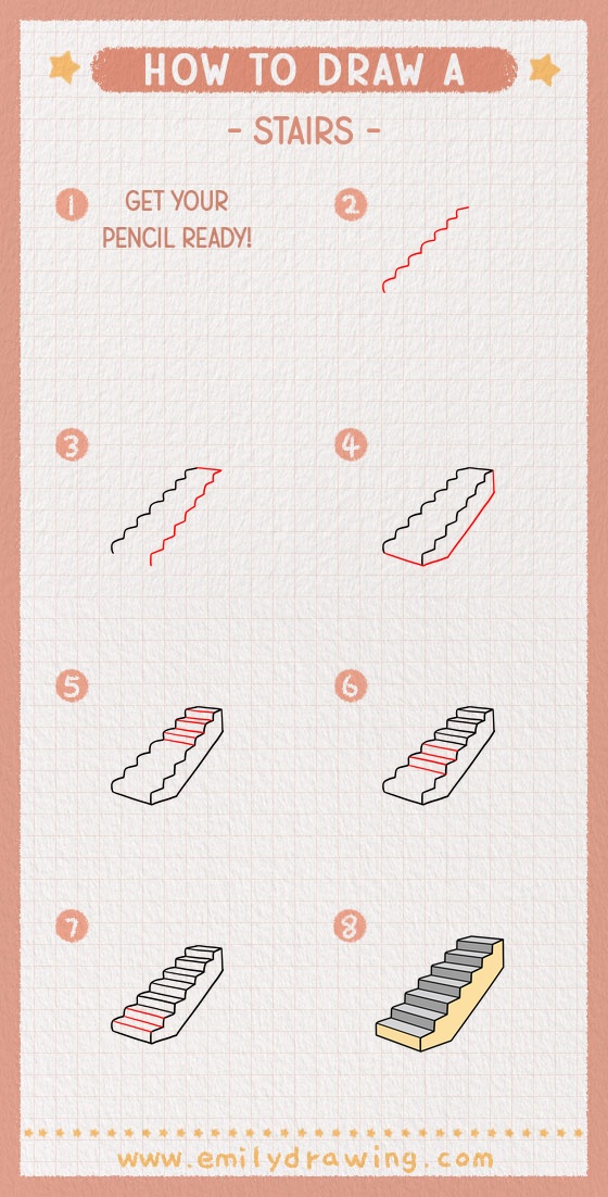 how to draw a stairs pinterest pin