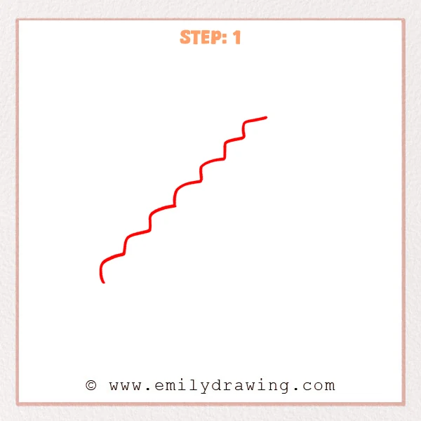 how to draw a stairs - Step 1