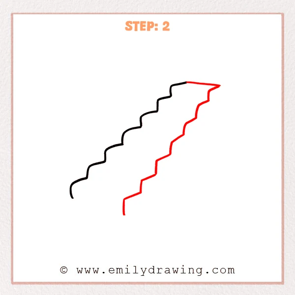 how to draw a stairs - Step 2