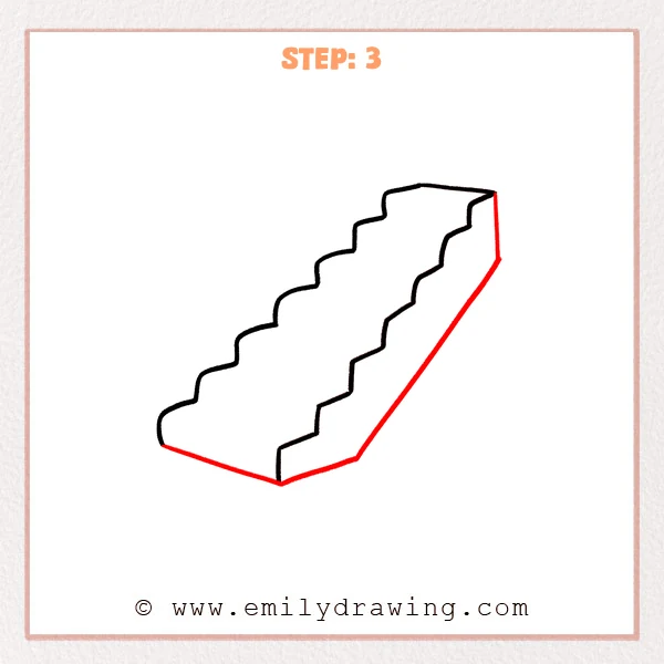 how to draw a stairs - Step 3
