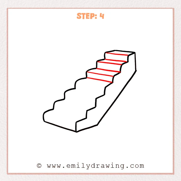 how to draw a stairs - Step 4