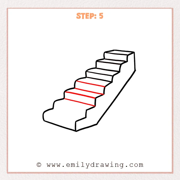 how to draw a stairs - Step 5