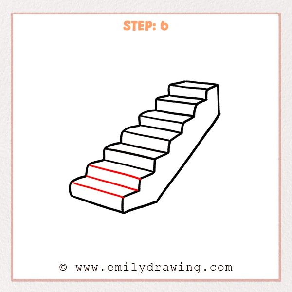 how to draw a stairs - Step 6