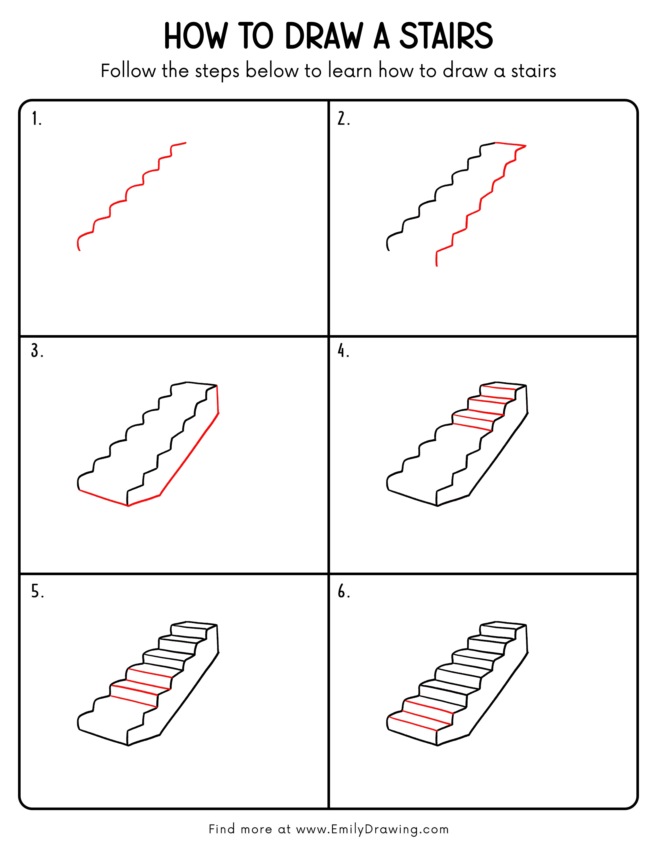 Printable Stairs Drawing Guide