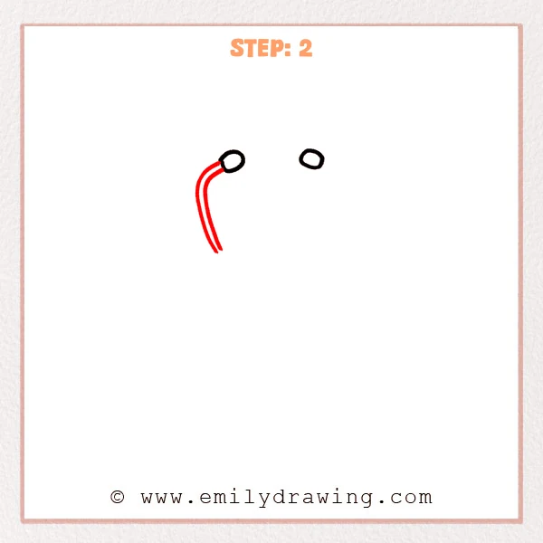 how to draw a stethoscope - Step 2