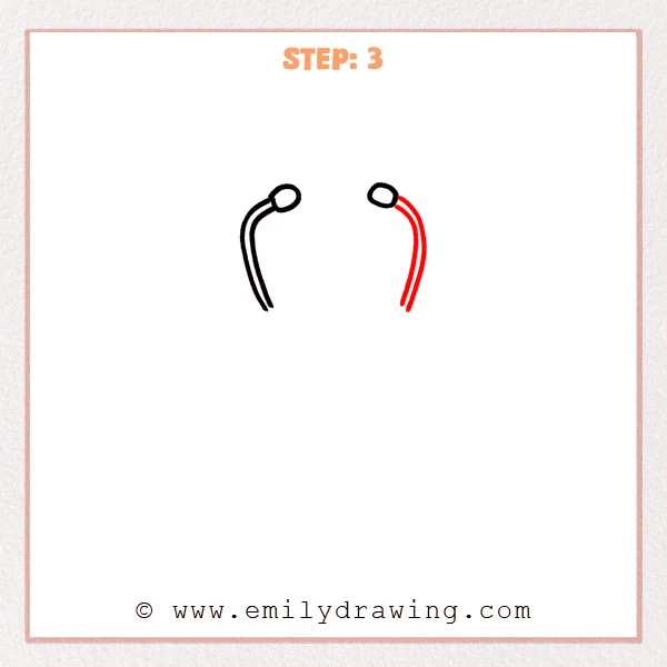 how to draw a stethoscope - Step 3