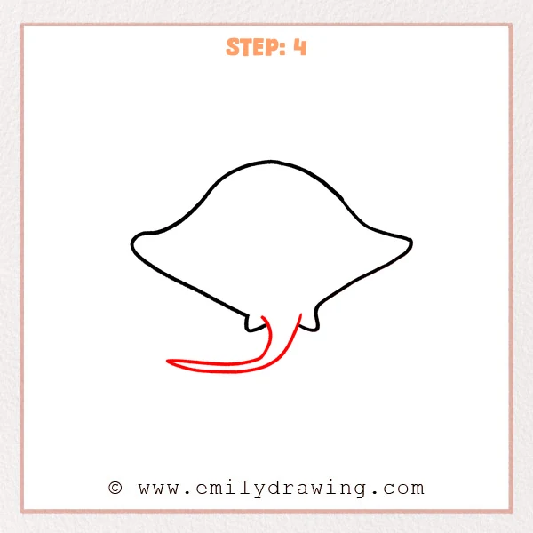 how to draw a stingray - Step 4