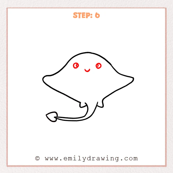 how to draw a stingray - Step 6