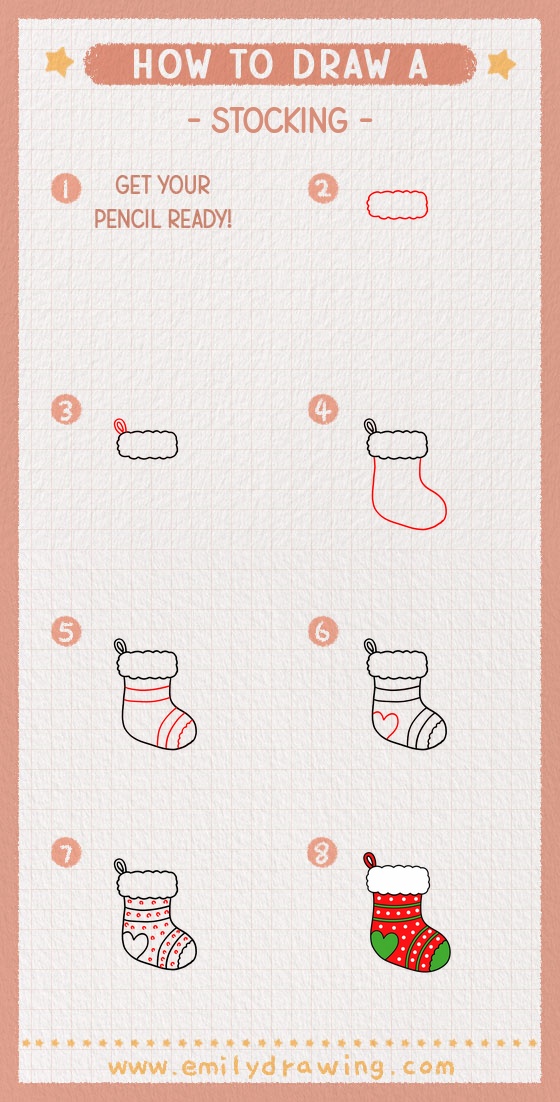 how to draw a stocking pinterest pin