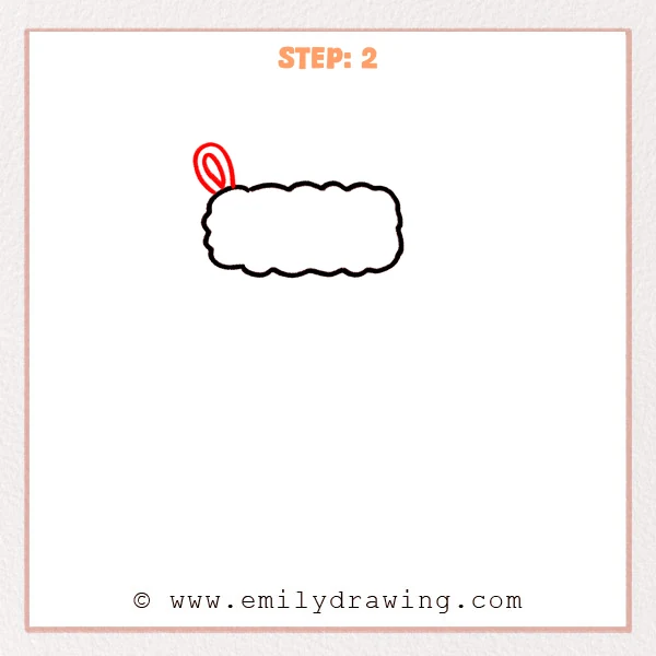 how to draw a stocking - Step 2